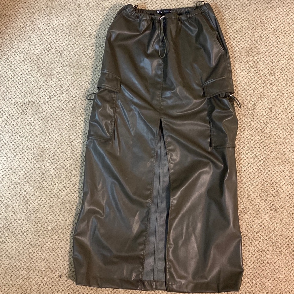 Zara faux leather maxi skirt